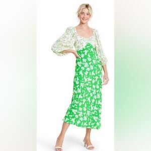 RIXO×Target Green Daisy Swing Midi Dress Size 16W-18W